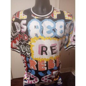 Men's Rebel Minds Pullover Graphic Print Shirt Multicolor Short Sleeve Large L
